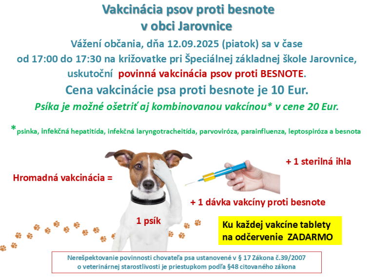 povinné očkovanie psov
