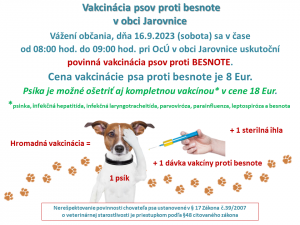 Vakcinácia psov proti besnote  1